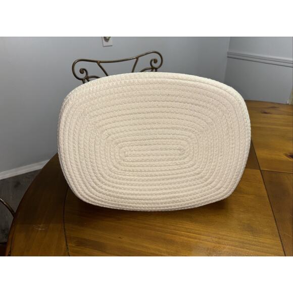 Container Store14 x 12 KonMari Marie Kondo Woven Basket Storage Bin Yellow White - Picture 3 of 5